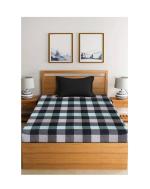 SwadeshiZon Cotton Mattress Cover with Zipper / Chain Single Bed ( 72x36x6 inches 3x6 feet ) Black