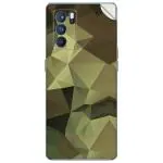 GADGETSWRAP Premium Material Skin Vinyl Decal Sticker Compatible With Oppo Reno 6 Pro - Diamond Green Camo