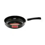 HAZEL 3 mm Hard Anodised Frying Pan Aluminium Anodized Fry Pan Induction Base, 2200 ml, 23.5 cm, Black