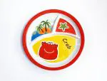 Evaware International Melamine Kids Plate For Food 3 Compartment Kids Plates - BPA Free - Pack Of -1