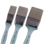 FRKB Flat Natural Hog Hair Paint Brush Set of 1 inch,1.5 Inch and 2 Inch for Oil Color Painting