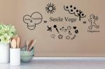 Lanstick Vinyl Multicolor Smile Vegetable Health Chart Image Self Adhesive Wall Sticker 24 inch