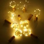 DIAGONAL Fairy Cork Light String, Warm White LED Lights, Decorative Bottle Stopper, Battery Operated, for DIY Crafts, Parties, Home Decor (2 Meter, 20 LED's, Pack of 6)