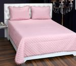 MORADO Poly Cotton Bedsheet with 2 Pillow Covers with Bubble Lace on Border - 90x100 Inch, Pink