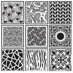 Konfiz Cake Stencil Templates Decoration And Cake Decorating Stencils For Food, 6X6 Inch (Pack Of 9)