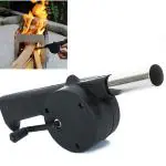 KATHIYAWADI BBQ Air Blower Fan Tool for Outdoor Camping Picnic Charcoal Grill Fireplace Hand Crank Powered Low Noise Handy Grilling Stove Utensil Set for Cooking Picnic Travel, BLACK, 22 x 14 x 7 cm