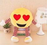 Hug N Feel Soft Toys Yellow Polyester And Fabric Emoji Plush Pillow Toy