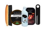 Sheppits Premium Shoe Shiner (Neutral), Shoe Polish (Brown), Shoe Horn (Black), Wooden Shoe Brush, & Suede or Nubuck Shoes Cleaner (Natural) Combo | Shoe Care Kit