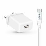 ERD TC-102, 5V-2Amp Wall Charger Adapter Single USB-A, Universal Compatibility (All iOS & Android Devices), BIS Certified Charger Adapter with 1Mtr. Micro USB Cable, White