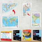 GOWOO India POLITICAL - MAP PRACTICE BOOK, WORLD POLITICAL - MAP PRACTICE BOOK, BIG CUT & DRAW OUTLINE MAPS POLITICAL & PHYSICAL, 2 IN 1 India POLITICAL AND PHYSICAL MAP IN ENGLISH, 2 IN 1 WORLD POLITICAL AND PHYSICAL MAP