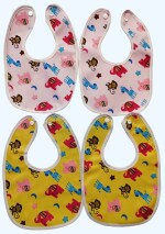 Maalove Waterproof Baby Feeding Bibs/Apron Pink and Yellow Pack of 2 Each