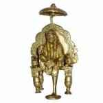 Kalarambh Brass Saibaba Sitting With Umbrella For Handicraft Art -3.2 x 2.4 x 5.5 Inch (L x W x H)