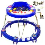 Dbolt Round Baby Walker with Musical Toy and Activity Toys [Apple] (Blue)