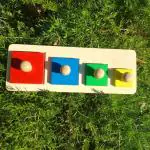 Hawbeez Shapes Tray Square (Multicolor)/Wooden Shapes Tray Toy/Sorting Toy/Wooden Sorting Toy for Kids/Learning Toy