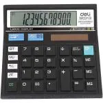 Deli E39231 - 12 Digit Calculator, Dual Power, Desktop Calculator, Black, Pack of 1