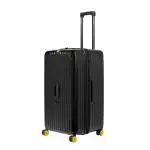 EUME Trunk Check-in Plus Luggage 26 Inch Trolley Bags for Travel | Large Size German Bayer Polycarbonate (PC) 8 SilentRun Wheels Suitcase (Charcoal Black )