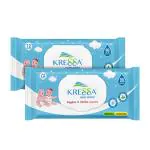 Kressa Baby Wet Wipes With Lid | 99% Water |72 Wipes Per Pack | Pack of 2