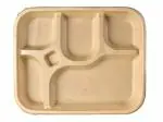 SANWALSA 5 Compartment, Eco-Friendly Disposable Bagasse Plates, Pack of 25 - Off White