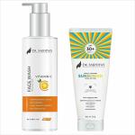 Dr. Sakhiya'S Combo Of Aloe Vera Sunscreen + Vitamin C Face Wash | (Pack Of 2) | All Skin Types, Sun Protection, Face Glowing & Brightening, For Men And Woman, Non-Greasy, Waterproof, Soft & Smooth
