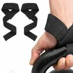 JMO27Deals Cotton Wrist Strap For Gym Weight Lifting Wrist Support (Black)