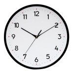 Masstone Wall Clock for Home | Wall Clock for Home Stylish Latest (25.4x25.4 CM), Black | Wall Clock With Glass | Plastic Analog Round Abstract Wall Clock | Wall Clock for Living Room, Bedroom, Office