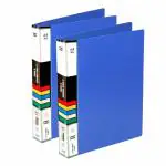 TULMAN 2 Pack Ring Binder File 2D A4 Size Tough & Durable A4 Size Ring Binder Box Board File for Certificates Document Holder - Blue