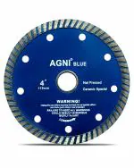 AGNI Professional 4 inch Cutting Blade Circular Cutter Steel Disc Tool 110mm Wet Or Dry Cutting (Royal Blue) for Ceramic Tile Stone Turbo Diamond