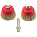 Inditrust Wire Cup Brush set 2pc Non Twisted cup brush with 1pc Adopter (Pack of 3) Wheel Brush