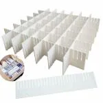 KUBAVA Multi purpose Drawer Organizer Strips for Home, Office and Kitchen, White, Pack of 8