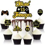 Festiko 49 Pieces Official 13Th Teenager Cake Topper 13Th Happy Birthday Cupcake Toppers Game Console Cake Picks For Girls Boys 13Th Birthday Cake Cupcake Decorations Supplies
