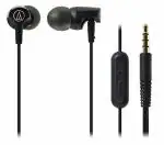 Audio-Technica CLR100IS BK Sonic Fuel Wired in-Ear Earphone with Microphone, 8.5mm Powerful Drivers, Sound Isolation and in-line Controls (Black)