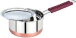 Neervika Copper Bottom wire Handle Sauce Pan -1.5 Liter with Lid(Stainless Steel) Sauce Pan 17 cm diameter with Lid 1.5 L capacity (Stainless Steel)