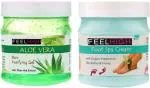 Feelhigh Natural Aloe Vera Gel and Foot Spa Cream Skin Care Combo Men, Women, 500 ml Each (pack of 2)
