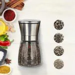 WHITOPLUS 2-in-1 Salt and Pepper Grinder/Crusher with Adjustable Coarseness - Stainless Steel Mill Shaker for Perfect Seasoning - 1 Piece
