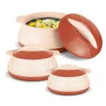 Milton Adore Jr. Insulated Inner Stainless Steel Casserole, Set of 3, (410 ml, 740 ml, 1.25 Litres), Pink