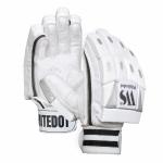 Whitedot Dot 1.0 Cricket Batting Gloves(leather) , Youth, RH, White