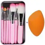 AVTY Makeup hellokitty brush set of 7 with Sponge puff blender -(pack of 8) (Pack of 8)