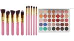Buy Tya Plain Pink 0 Makeup Brushes With Morphe Jaclyn Palette Eyeshadow (Set Of 2)