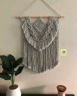 Zazza Home Decor Macrame Multi Rectangular Wood Wall Hanging Boho Model-01 (45 x 60 cm)