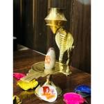 DARIDRA BHANJAN -Ardhnarishwar Narmada Shivling for Daily home Pooja idol | Narmadeshwar Shivling Brass Jalhari Base with Trishul Shivling Jal Abhishek Kalash For Shivratri Saawan Pooja, Temple.