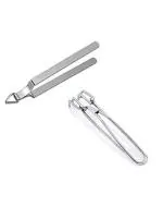 Wofier Kitchen Tool Stainless Steel Wire Pakad Gripper Tong With Stainless Steel Roti Chapati Cimta Tong - Pack Of 2