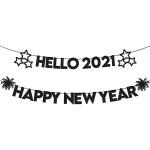 Festiko Hello 2021 Happy New Year Banner, New Years Eve Party Supplies 2021, Happy New Year Sign, Nye Decorations 2021, New Years Eve Banner For Happy New Year Decorations 2021