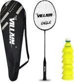 THE VILLAIN Eagle Single Shaft Professional Badminton Racket with 6 Pcs Plastic Shuttles Badminton Kit