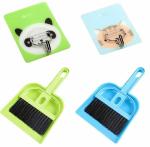Foresta Mini Desktop Plastic Sweep Cleaning Brush Keyboard Brush Small Broom Dustpan Set with Hanging Hook (Pack of 2, Assorted Colour)