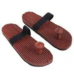 AHCS Unisex Craftsman Wooden Relaxing Acupressure Foot Feet Massager Slippers For Good Health