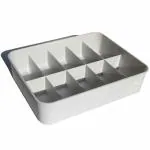 UPKARANWALE 10 Compartment Grey Squre Round Corner Multipurpose Socks Undergarments Storage Box