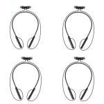KOISHU Plastic Wireless Bluetooth Headphone Neckband | Sweat Resistant | Bluetooth Version 5 | Outstanding Sound Quality with Comfortable Neck Support | Black Color | Pack of 4
