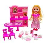Humaira Doll Maria Kitchen Playset Toy with Kitchen Accessories, Dinner Table, Utensils, Cookware for Kids