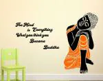 LANSTICK Multicolor Everything Is Mind Quote by Buddha Self Adhesive Wall Sticker