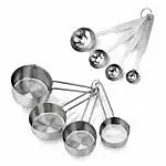 LISHONNStainless_Steel Measuring Cups & Spoon Combo for Dry or Liquid/Kitchen Gadgets for Cooking & Baking Cakes/Measuring Cup Set Combo with Handles (Set of 4 Cups & 4 Spoons)
